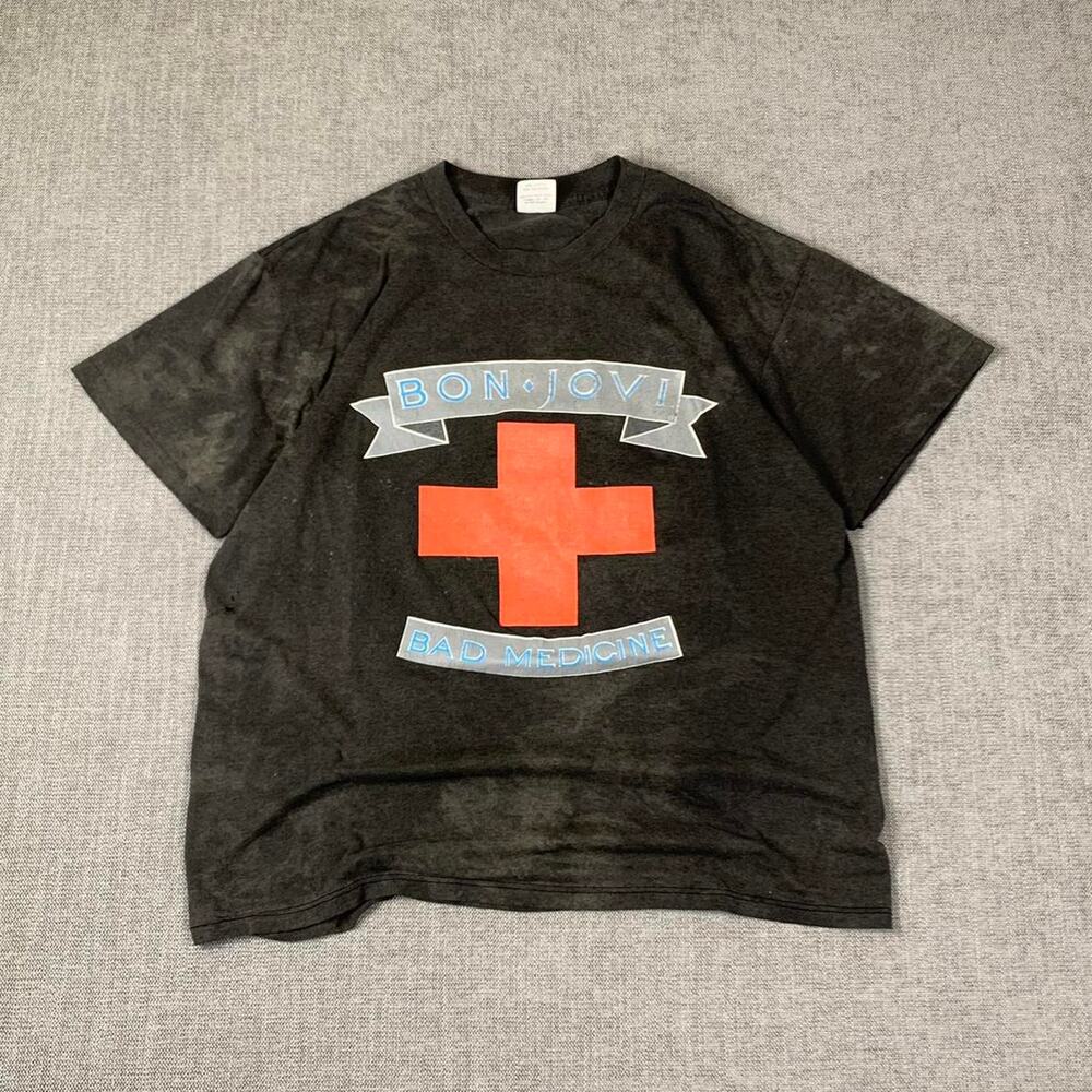 Vintage Bon Jovi Bad Medicine faded black T-shirt
